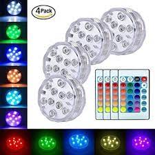 4x Remote Control Color Colored Led Light Boundery Style Waterproof Efx Accent Yiamia Submersible Led Lights Underwater Led Lights Small Led Lights