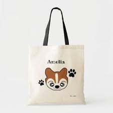 cute kawaii brown dog personalized shopping tote bag zazzle com shopping tote bag shopping tote tote bag