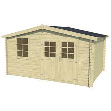 Un abri de jardin en bois coûte à partir de 90 € le m². Abri De Jardin Amely Olg 34mm 396x296 Cm 10 M Double Porte Vitree Et Fenetre Fixe