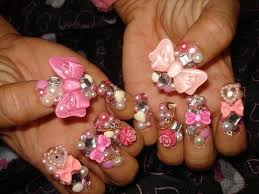 Pink nail designs look funky if combined with stickers or logos. Acrylic Nail Designs 30 Great Collections Design Press