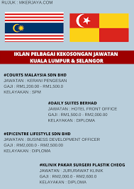 Cari kerja kosong sekitar kuala lumpur.anda majikan?anda. Iklan Pelbagai Kekosongan Jawatan Terbuka Kuala Lumpur Selangor 2019 2020