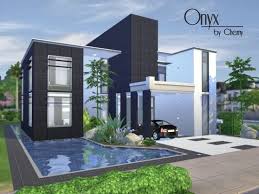 Black And White Modern House Design A Modern Home Done In Black And White It Offers An Open Floor Plan With High Ceilings On The Main Sims 4 Modern House Sims 4 House Plans Sims 4 House Design