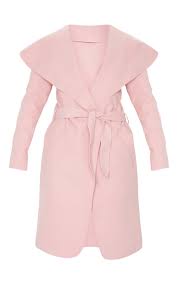 A camel coat works for everything: Veronica Dusty Pink Oversized Waterfall Belt Coat Prettylittlething