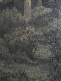 Chauvel Theophile 1884 Paysage Aux Grands Arbres La Gorge Aux Loups Drawing Dessin Disegno Louvre Rf36141 Detail 1 Charcoal Drawing More Pictures Photo