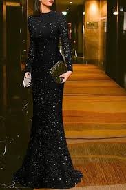 Black And Silver Gown With Sleeves Sku Xins33f43b47f319 Brand Name Gracybee Material Polyester Collar Neckline Op Evening Dresses With Sleeves Women S Evening Dresses Long Sleeve Evening Dresses