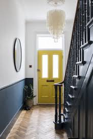 Hallway Renovation Before And After Caradise In 2020 Yellow Front Doors Victorian Front Doors Hallway Decorating