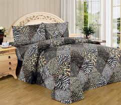 Your child's bed will be soft and cozy with this leopard print cream flannel fitted crib sheet by trend lab. Wpm World Products Mart Animal Zebra Leopard Print Sheet Set 3 Piece Black White Jungle Safari Prints Flat Fitted Bed Sheets Pillow Case Sham Twin Size Bedding 2123 Twin Walmart Com Walmart Com