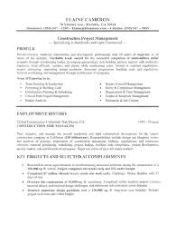 construction manager resume sample
