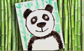 Panda Art With Texture Techniques Craft Project Ideas Panda Art Panda Bear Art Kindergarten Art Projects