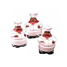 3pc Canister African American Black Chef Kitchen Decor Yourcentralshop Com Canister Sets Favorite Kitchen Chef Gifts