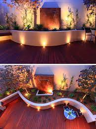 17 Inspiring Examples Of Exterior Uplighting On Houses Outdoor Recessed Lighting Curved Patio Outdoor Space Makeover