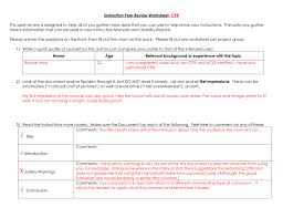 Instruction Peer Review Sheet