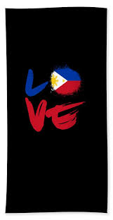 A custom primary bathroom with stylish tiles flooring and a tall ceiling. Country Manila Ph Gift Love Philippines Flag Filipino Filipina Pinoy Pinay Bath Towel For Sale By Thomas Larch