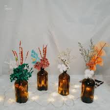 Dried flowers are just one more way to bring natural, organic elements into your home. Natural Dried Flower Arrangement In Amber Glass Bottles Shopee Philippines