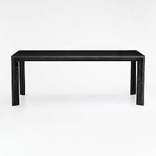 Brittany painted her table with a modern shade of black to complement the neutral gray walls in her home. Black Dining Tables Crate And Barrel