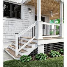 4 Ft X 8 Ft Black Privacy Square Vinyl Lattice Framed 222602 The Home Depot Front Porch Design House With Porch Porch Design