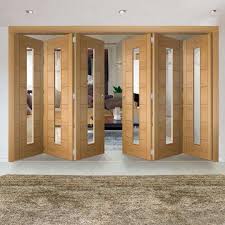 Six Folding Doors Frame Kit Palermo Oak 1 Pane 3 3 Clear Glass Unfinished Folding Doors Interior Folding Doors Doors Interior