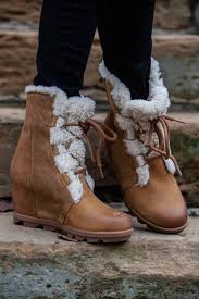 Ideal For Those Cool Light Rainy Days Made To Keep Your Feet Warm And Dry While Keeping You Stylish And Fresh Shearling Boots Joan Of Arctic Wedge Boots