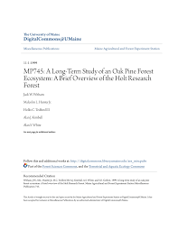 PDF) A Long-Term Study of an Oak Pine Forest Ecosystem: A Brief Overview of  the Holt Research Forest
