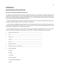 In this case, the appendix that comes first in the section should appear as the first item in the main text as a reference. Appendix A Case Example Interview Script Uses Of Social Media To Inform Operational Response And Recovery During An Airport Emergency The National Academies Press