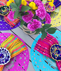 Banner & bunting, mexico theme, new arrivals, shop all. Tissue Placemats Mexican Papel Picado Set Of 4 Mesachic