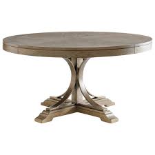 Cypress Point Atwell Round Dining Table With Extension Leaf By Tommy Bahama Home At Baer S Furniture Dining Table Contemporary Dining Room Tables Round Dining Table