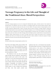 Pdf Teenage Pregnancy In The Life And Thought Of The Akan Moral Perspectives