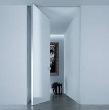 Pivot Door With Offset Axis Aura By Giuseppe Bavuso Rimadesio Banheiros Personalizados Portas Ocultas Porta Laminada