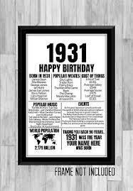 1931 harry macelhone of harry's bar in paris created the sidecar cocktail. 90th 1931 Personalised Birthday Gift Present Poster Print Back In Milestone Ebay