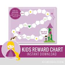 printable kids reward chart princess instant by keylimedd