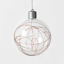 Christmas Led Clear Sphere With 30 Dew Drop Twinkle String Lights Warm White With Copper Wire Wondershop Target