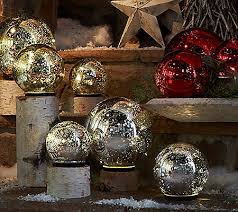 A great home decorative accent for holiday decor or any time of year. Set Of 3 Lit Indoor Outdoor Mercury Glass Spheres W Timer By Valerie Qvc Com