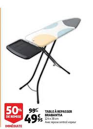 La table à repasser est un élément essentiel pour un repassage de qualité, et elle a un effet important sur le confort d'utilisation. Offre Table A Repasser Brabantia 50 Remise Immediate Chez Auchan Direct