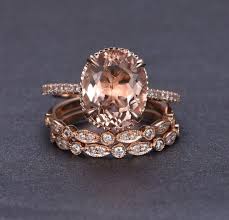 Find your silicone bands today. Limited Time Sale 2 Carat Morganite And Diamond Trio Ring Set In 14k Rose Gold With One Engagement Ring And 2 Wedding Bands