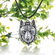 Wolf Head Norse Viking Talisman Amulet Pendant Necklace Wolf Pendant Necklace Wolves Pendants Viking Necklace