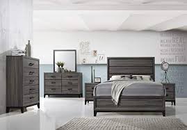 Bedroom sets are available in different configurations. Kings Brand Furniture Ambroise 6 Piece King Size Bedroom Set Grey Black Bed Dresser Mirror Chest 2 Night Stands Buy Online In Cayman Islands At Cayman Desertcart Com Productid 103575235
