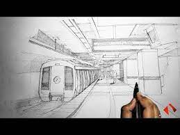 Metro Station Drawing | Advance Sketching Technique