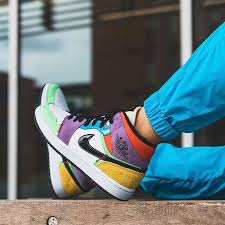 Jordan 1 Mid Se White Black Royal On Feet Pin On Air Jordan 1