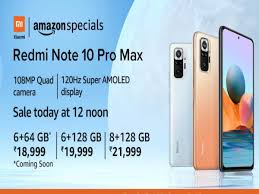 Price starts at rs 11,999; Redmi Note 10 Pro Max Will Be On Sale Today At 12 Noon On Amazon Price And Specs Heres Here Most Searched Products Times Of India