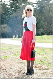 Black And White Pleated Midi Skirt Fancy Treehouse The Cat That Caught The Canary Red Skirt Outfits Red Midi Skirt Outfit Midi Skirt Outfit Winter
