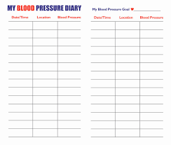 50 Blank Blood Pressure Tracking Chart Ufreeonline Template
