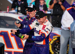 Driver rating is formula that combines: Nascar Denny Hamlin Wins At Phoenix To Reach Championship 4