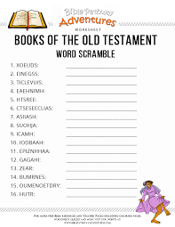 Old Testament Word Scramble Learn The Bible Bible Worksheets Bible Lessons For Kids