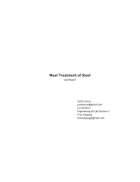 Standard tensile testing are useful for the selection of engineering materials for any. Lab Report Heat Treatment Of Steel