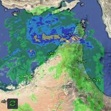 شبكة أجواء السحب و الخلايا الماطرة التي يرصدهت رادار غيث على الامارات سلطنة عمان الخليج العربي بحر عمان
