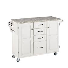 Its details are manifested in the beautiful finish of the solid wood. Homestyles Create A Cart White Kitchen Cart With Salt And Pepper Granite Top 9100 1023 The Home Depot