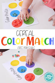 Cereal Color Match Printable Fun Activities For Toddlers Toddler Activities Daycare Toddler Learning Activities