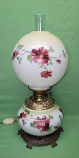 ANTIQUE RED GLASS OIL LAMPS VINTAGE