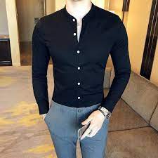 Gentlemen England Style Slim Fit Long Sleeve Mint Green Dress Shirt - Befashionova Men Fashion Casual Shirts Men Shirt Style Mens Casual Outfits