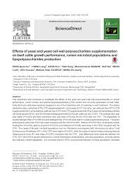 We did not find results for: Pdf Effects Of Yeast And Yeast Cell Wall Polysaccharides Supplementation On Beef Cattle Growth Performance Rumen Microbial Populations And Lipopolysaccharides Production